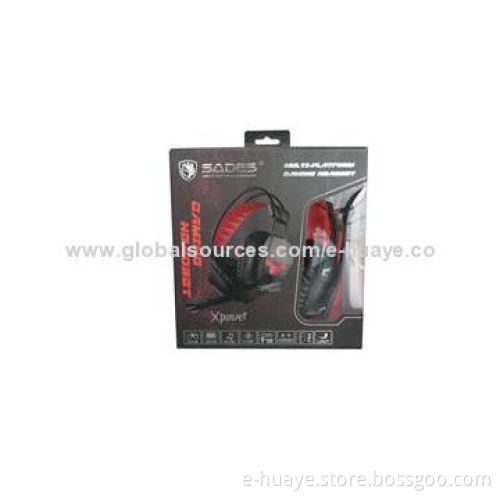 Gaming Console Headset for PC and PS4, with Glittering Light, Lightweight Design, Big Ear Cushion